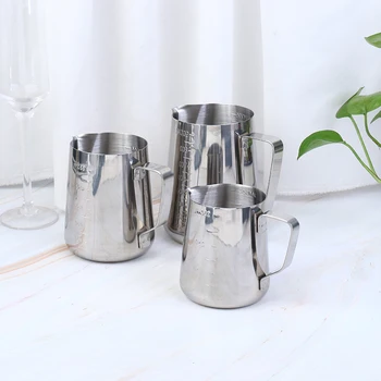 

1pc 350ml Milk Frothing Jug graduated tape Espresso Coffee Mug Pitcher Barista Craft Cappuccino Cups Latte Pot Stainless Steel