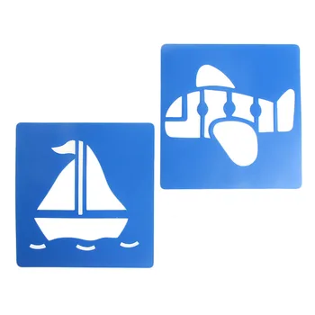 

6x Children Transport Shaped Plastic Painting Drawing Template Stencil Kids Toy 72XC