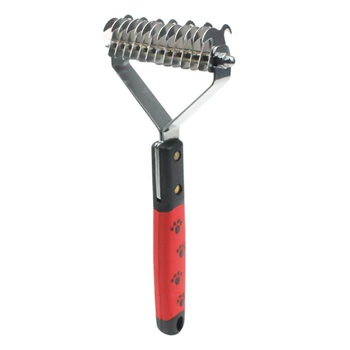 

2 Sided Safe Dematting Comb Rake Hair Removal Comb for Dogs Cat Detangler Fur Trimming Dematting Deshedding Brush Grooming Tool