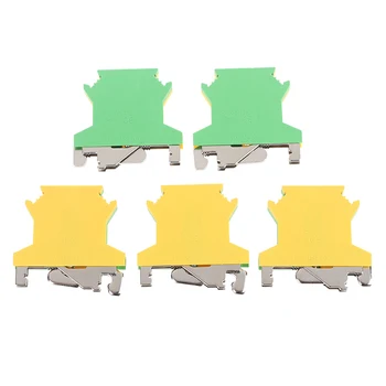 

5PCS USLKG2.5 Universal DIN Rail Mounted Grounding Terminal Screw Type Connector