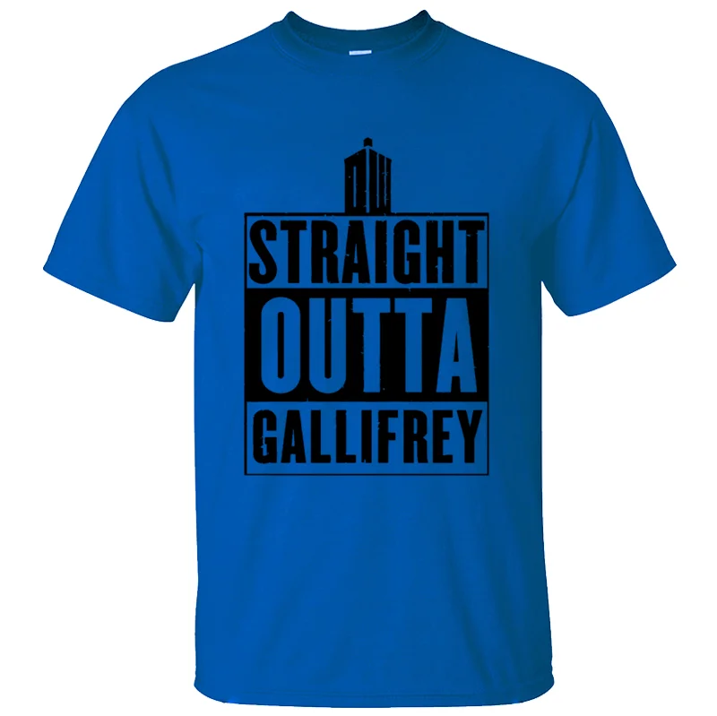 Графический смешной сериала "Доктор Кто" straight outta gallifrey черная футболка для мужчин Kawaii сплошной цвет для мужчин футболка анти-морщинки, Топ - Цвет: Men-Blue