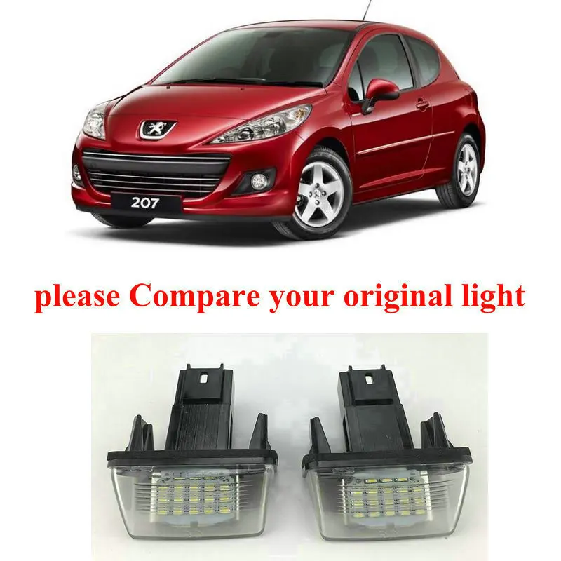 

Car Accessories Special Car License Plate Lamp For Peugeot 207 2006-2012 hatchback saloon estate car products canbus error free