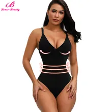 Lover-Beauty mujeres adelgazantes Shapewear Bodysuits Control de abdomen Body Shaper Sexy Tanga ropa interior sin costura cintura Shaper(China)
