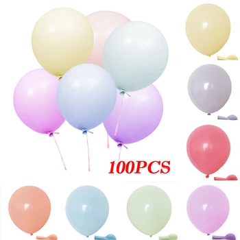 

100pcs/lot Pack of 100 Macaron Candy Colored Party Balloons Set Pastel Latex Balloons Party Wedding Accessories 10 Inch