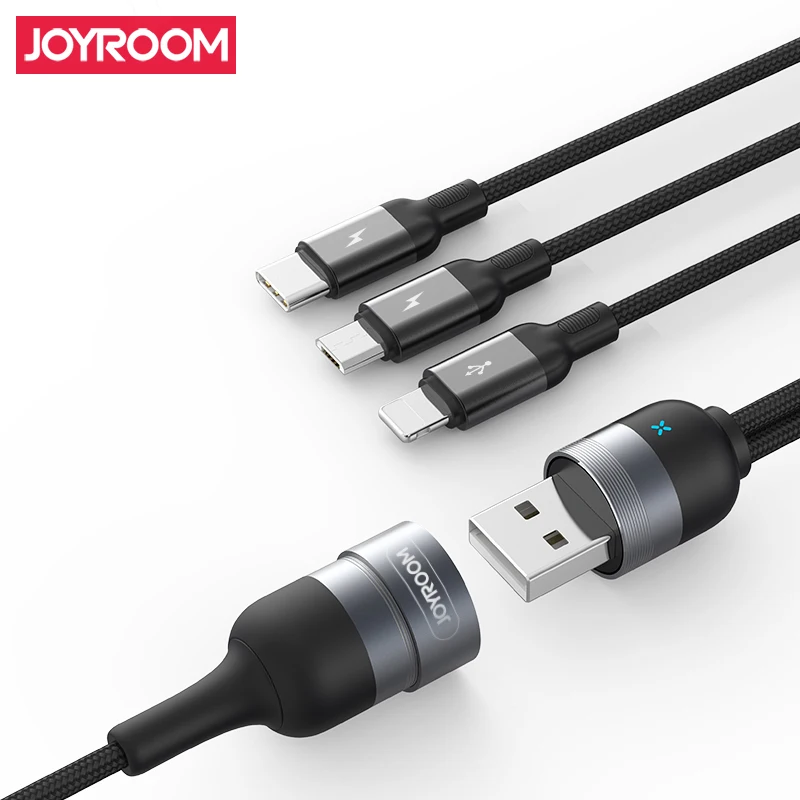 Joyroom 3 в 1 зарядное устройство круглый usb кабель 5 м кабели для мобильных телефонов