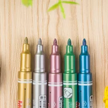 5 цветов металлический Художественный набор маркеров золото/серебро/красный/зеленый/синий Маркеры Ручка для школы писчая, для рисования художественные принадлежности