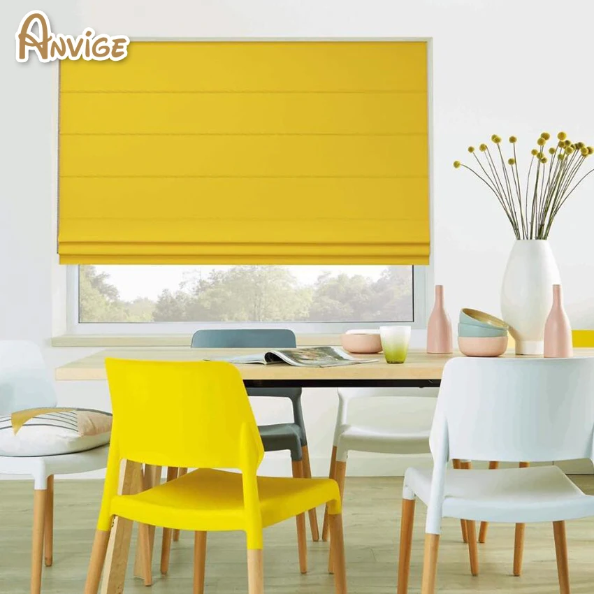 

New Arrival Modern Cotton/Linen Customized Roman Blinds Roman Shades For Living Room Window Curtains Free Shipping