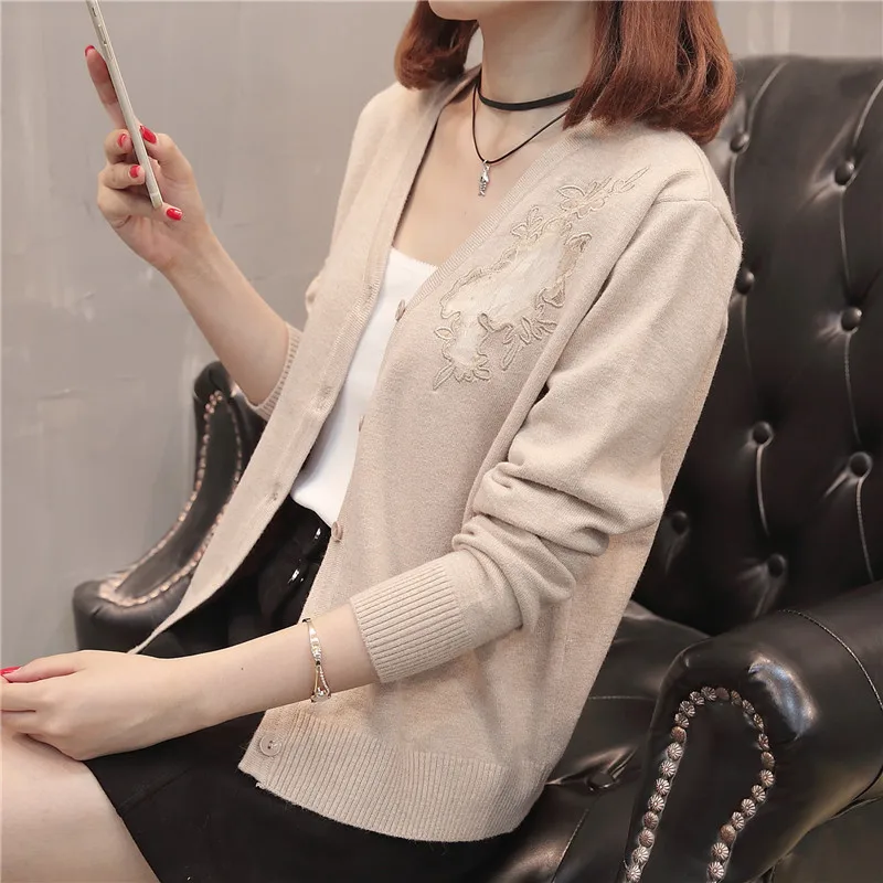 OHCLOTHING 53(zhong 1 ряд 5) осеннее платье чистый цвет F3117 полый кружевной кардиган свитер пальто