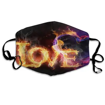 

Custom Anti-Dust Mouth Mask Fire Love Reusable Outdoor Face Mask with Adjustable Earloops Breathable Mouth Cover for Teens Men