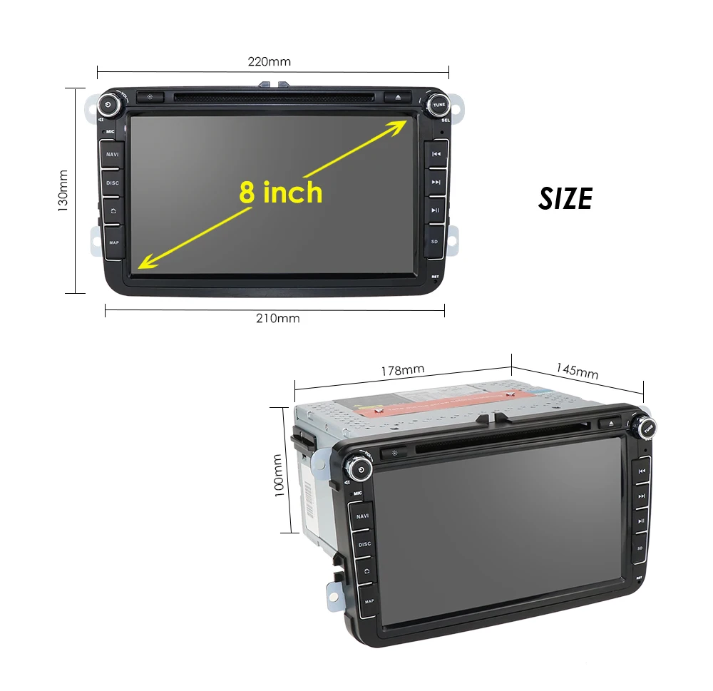 Discount 2din android9.0 4Gcar dvd for vwpassat b6 b7 golf 5 tiguan polo octavia rapid fabia car multimedia player OctaCore 4GRAM+64GROM 34