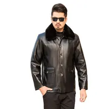 Мужские зимние кожаные куртки с флисовой подкладкой, мужское пальто из искусственной кожи, Высококачественная кожаная мужская куртка с воротником из искусственного меха, Мужская теплая бархатная верхняя одежда