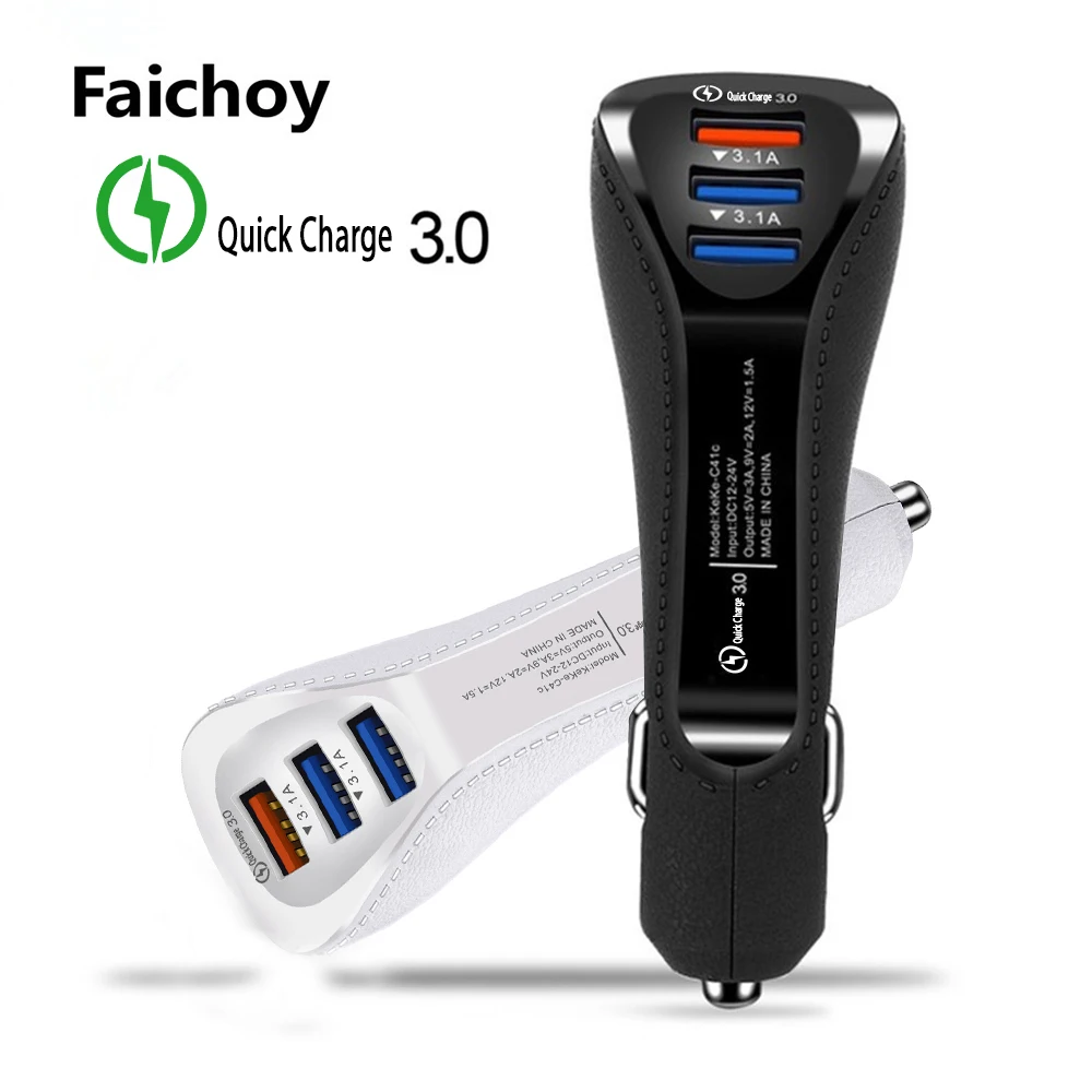 QC Quick Charge 3 0 быстрое зарядное устройство для телефона 1 А двойное автомобильное