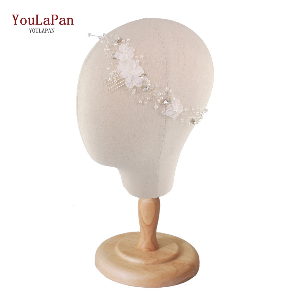 

YouLaPan HP109 Bridal Tiara Organza flower hair comb Wedding Hair Accessory Wedding Combs Wedding Hair Jewelry Bridal Hair Comb