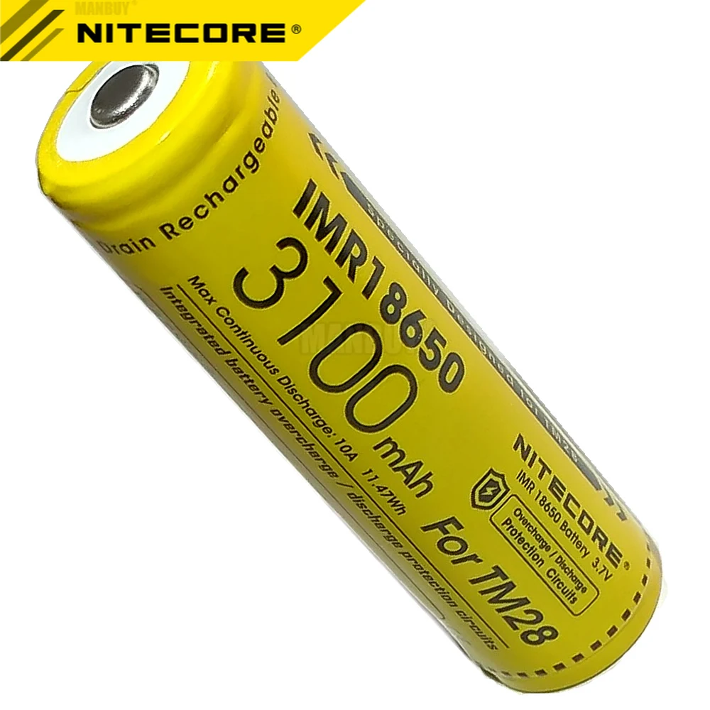 Литий-ионный аккумулятор NITECORE IMR18650 3100 мА · ч 10 А 3 6 В высокоэффективный для
