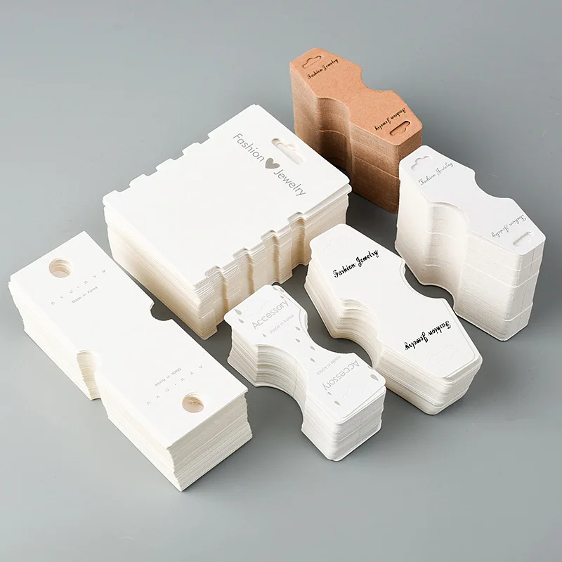 30pcs Earrings Paper Card for Bracelet Necklace Hairband Ear Studs DIY Jewelry Display Package Card Handmade 5x5/6x6/5x9/8x8cm