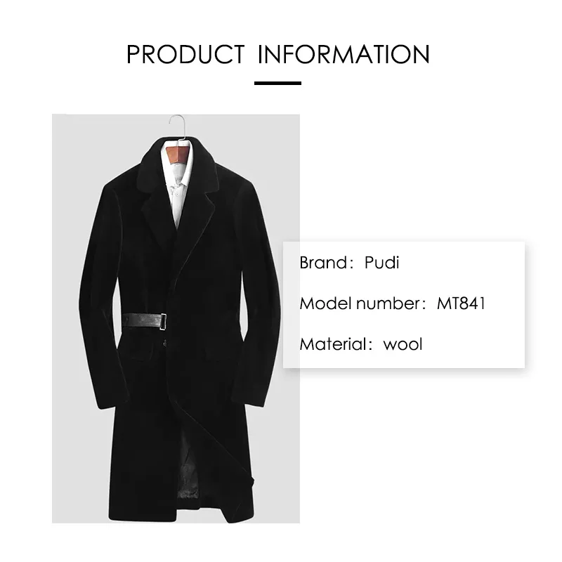 PUDI MT841 Men new fashion wool jackets fall winter casual outwear