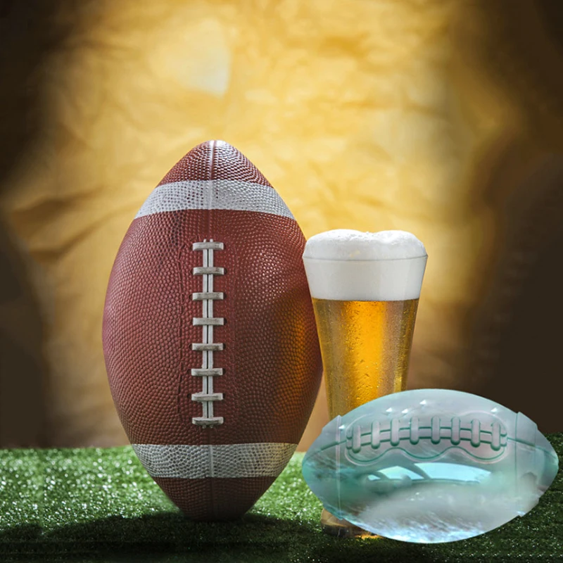 Free Shipping Silicone Ice Cube Tray Molds Football  Shape Ice Cube Maker Fruit Popsicle Ice Cream Mold ice Maker For Wine Bar