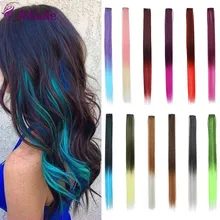 AILIADE, 24 дюйма, накладные волосы на заколках, один кусок, чистый цвет, прямые Длинные Синтетические волосы, накладные волосы на заколках, 2 тона
