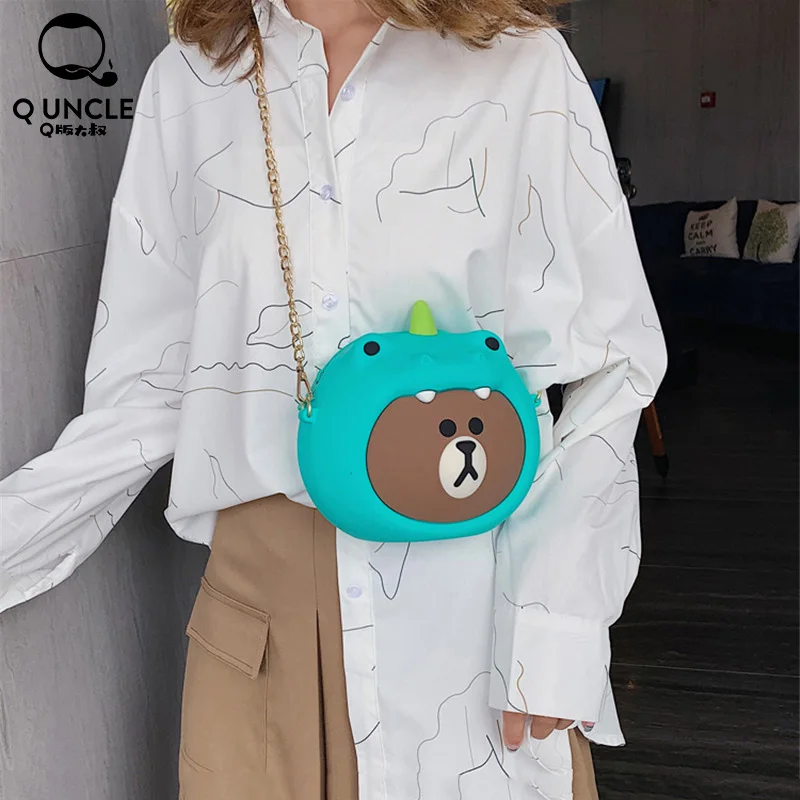 

Q UNCLE Crossbody Bags Candy Color Purses Cartoon Fashion Women Korean Style Shoulder Bag Messenger Waterproof Beach Girls Bags