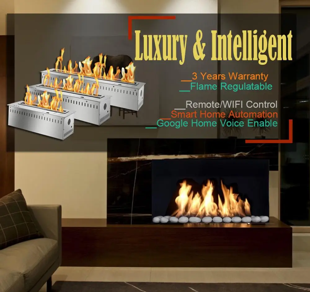 

hot sale 30 inch bio ethanol cheminee remote burner insert etanol