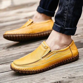 

Big size 38-47 Four season Genuine Leather Men Shoes Loafers Male Moccasins Flats Soft Breathable Casual Boat Driving shoes w5