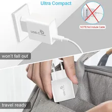 Топ 18 Вт usb type-C PD зарядное устройство портативное быстрое зарядное устройство для iPhone 11/XR/X для samsung huawei Xiaomi EU Plug