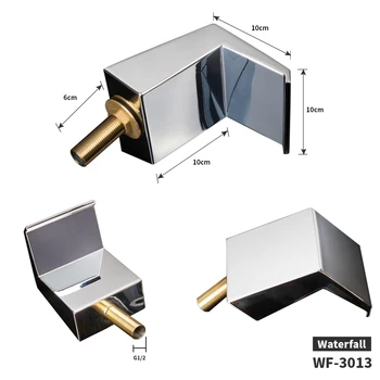 ทองเหลืองโค้งโครเมี่ยมCascadeน้ำตกอ่างอาบน้ำก๊อกน้ำOutletมือถือน้ำตกSpout G1/2" 9