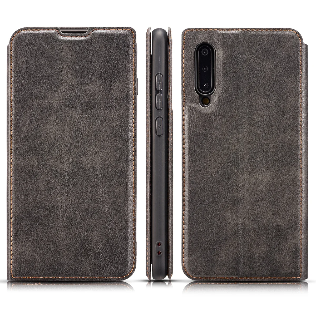 Черный Для samsung Galaxy A70 A50 A40 A30 винтажный PU кожаный чехол с откидной подставкой тонкий кошелек чехол с магнитной застежкой с ремешком на запястье - Цвет: Черный
