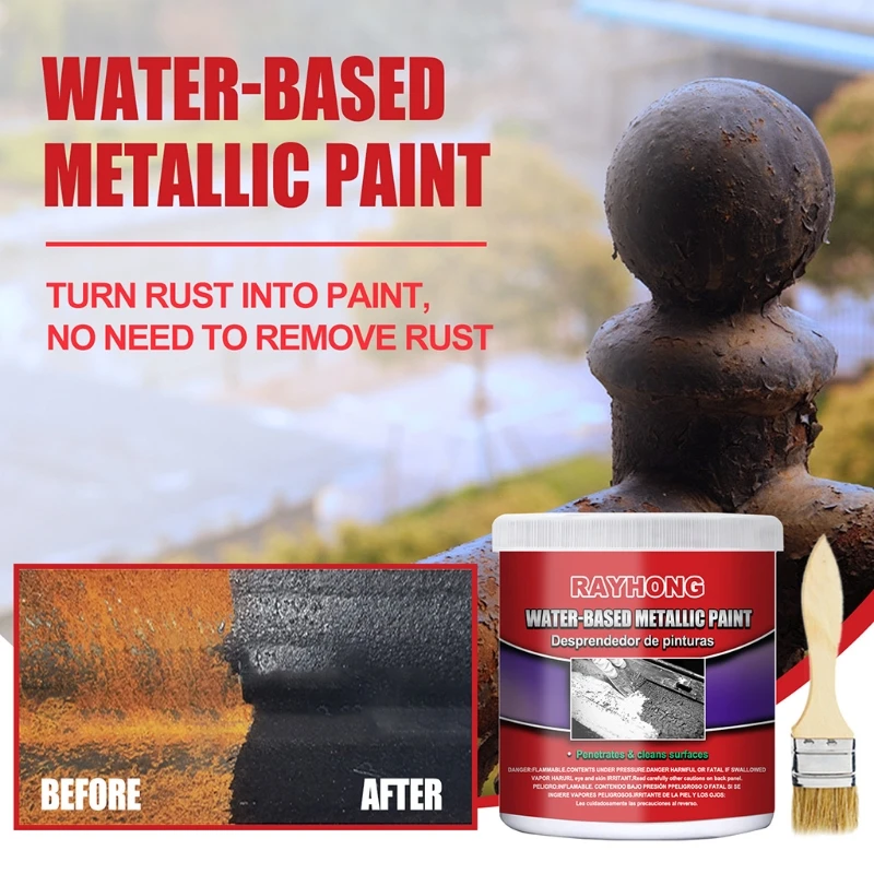 Universal Rust Remover Water-based Metallic Paint Metal Rust Conversion Agent Self Etching Primer Good Adhesion 100g