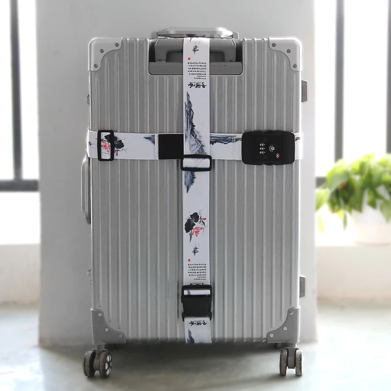 Yesello нейлоновая веревка с замком для путешествий, ремни для багажа, защитные аксессуары для путешествий, регулируемый ремень для упаковки чемодана - Цвет: 7