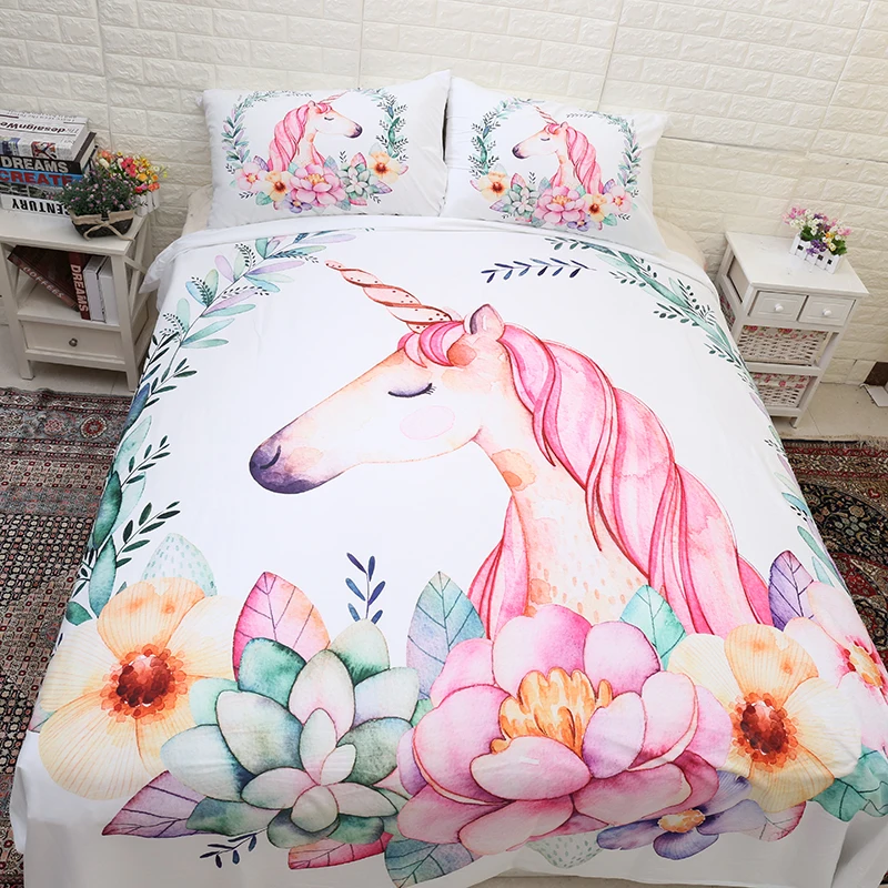 

Animal Unicorn 3D Print Comforter Bedding Set Fantasy Duvet Covers Pillowcase Home Textile Queen King Size Luxury Cute Cartoon