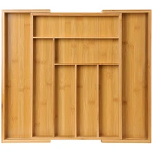 Bamboo Expandable Drawer Storage Rack Cutlery Rack, Cutlery Tray, Wooden Drawer Divider, Storage Of Silverware, Cutlery