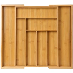 Bamboo Expandable Drawer Storage Rack Cutlery Rack, Cutlery Tray, Wooden Drawer Divider, Storage Of Silverware, Cutlery