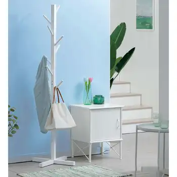 

Solid Wood Hanger Floor Standing Coat Racks 8 Hooks Home Furniture Storage Clothes Hanging Wooden Hanger Bedroom Drying Rack