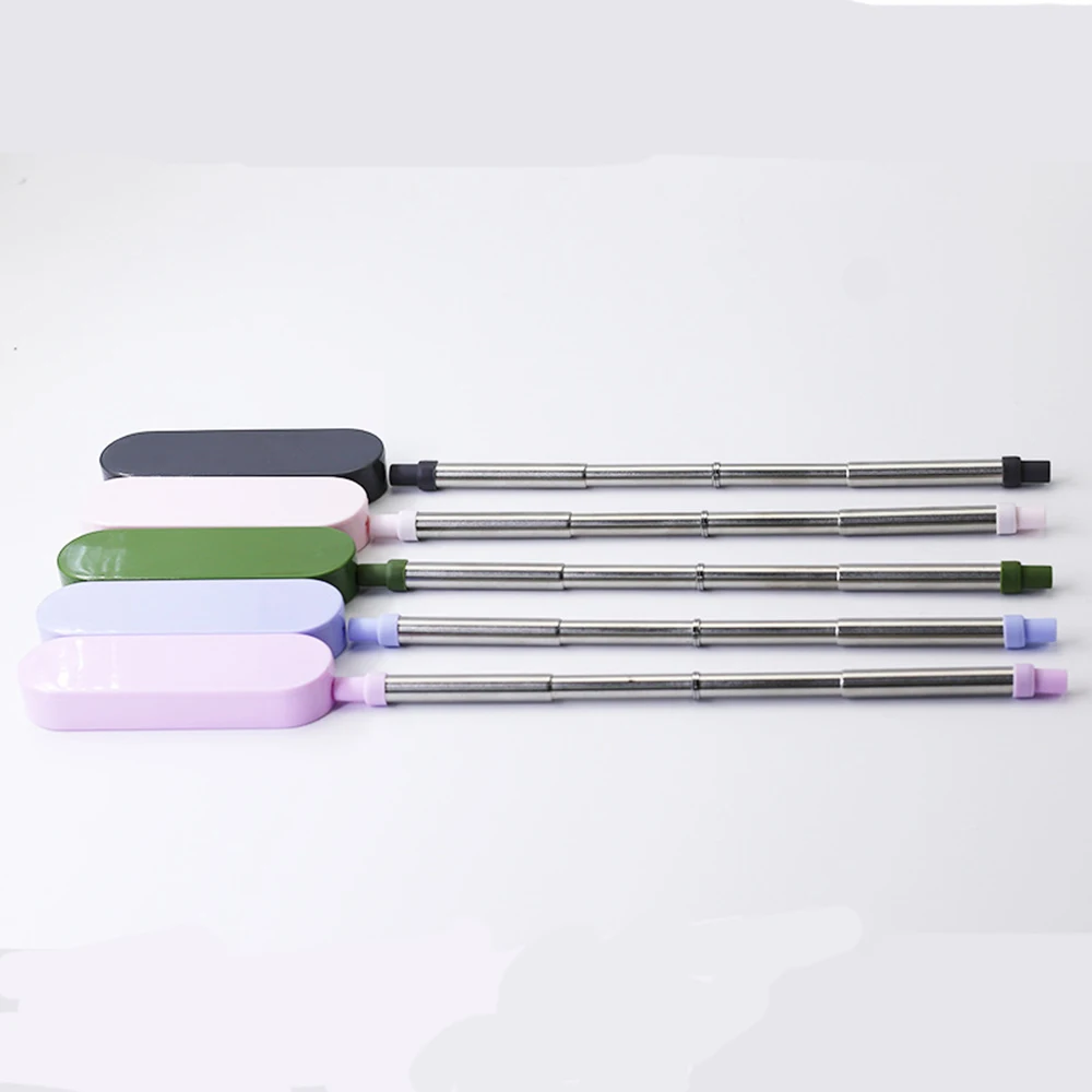 Telescopic Drinking Straw Collapsible Straw Foldable Reusable Metal Straw With Keychain Hole For Travel Collapsible Straws 4