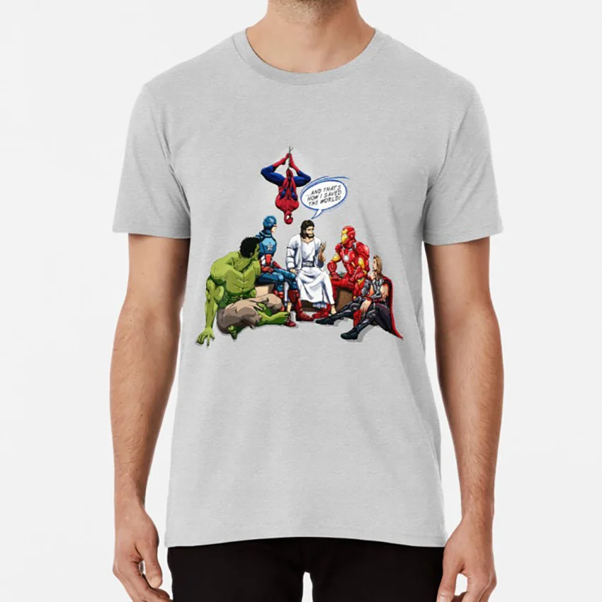 

AND THAT'S HOW I SAVED THE WORLD! - Jesus T shirt and thats i saved the world jesus christmas funny heroes superhero