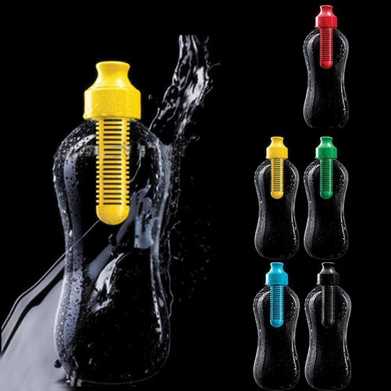 

550ml Plastic Water Bobble Hydration Filter Portable Outdoor Hiking Travel Gym Filtering Water Healthy Drinking Bottle