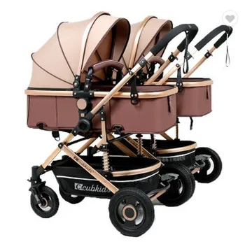 

3-In-1 Lightweight Cool Pram 4 Wheel Foldable Kids Twin Newborn Baby Stroller Doll Double Pushchair