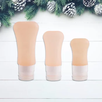 

3PCS Squeeze Lotion Bottle with Flap Silicone Empty Lotion Bottles Squeeze Emulsion Bottle 37ML 60ML 89ML Silicone Travel Bottle