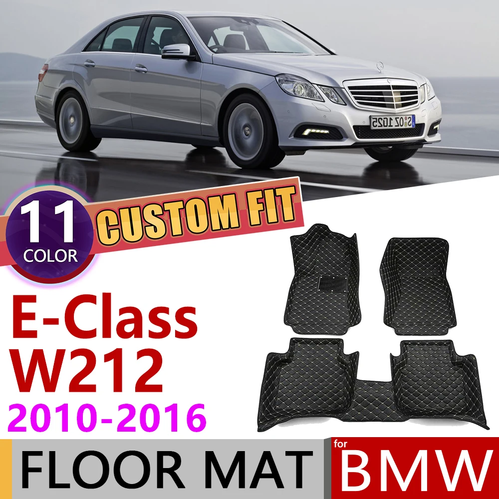 

Custom Leather Car Floor Mats for Mercedes Benz E Class W212 2010~2016 5 seats Foot Pad Carpet Accessories E200 E260 E300 2015