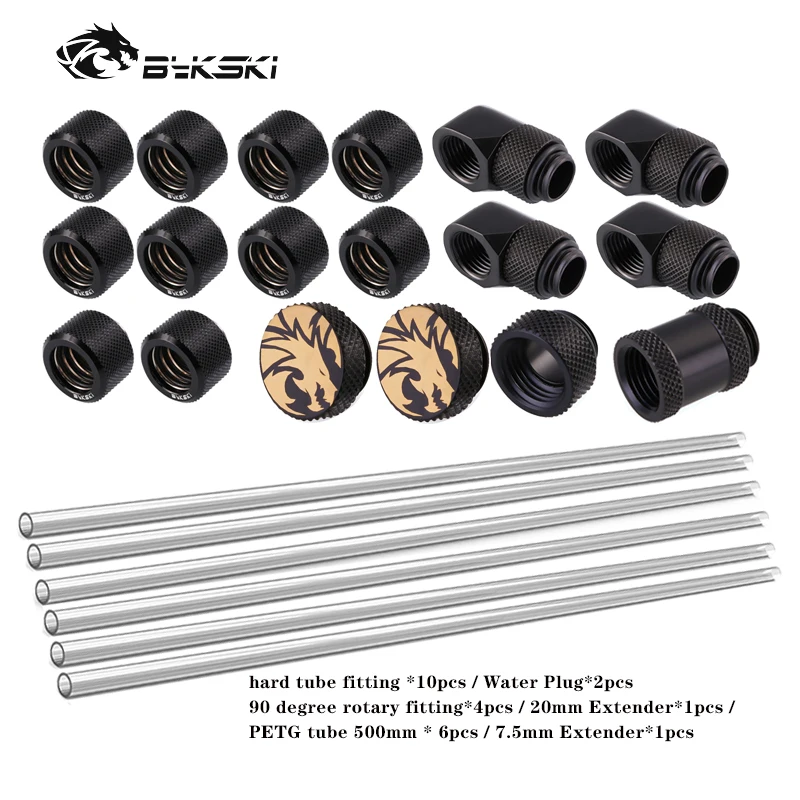 Acessórios do Computador Encaixes de Tubo Kits de Tubo de Refrigeração de Água Kit de Refrigeração de Água Duro de 90 Faça Você Mesmo - 4 Thread Bykski Graus g1 1 - Imagem 2
