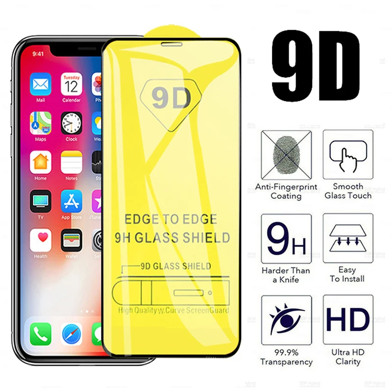 Защитное стекло 9D для iPhone 6 6S 7 8 Plus X XR XS Max 11/11 Pro/11 Pro защита экрана закаленное