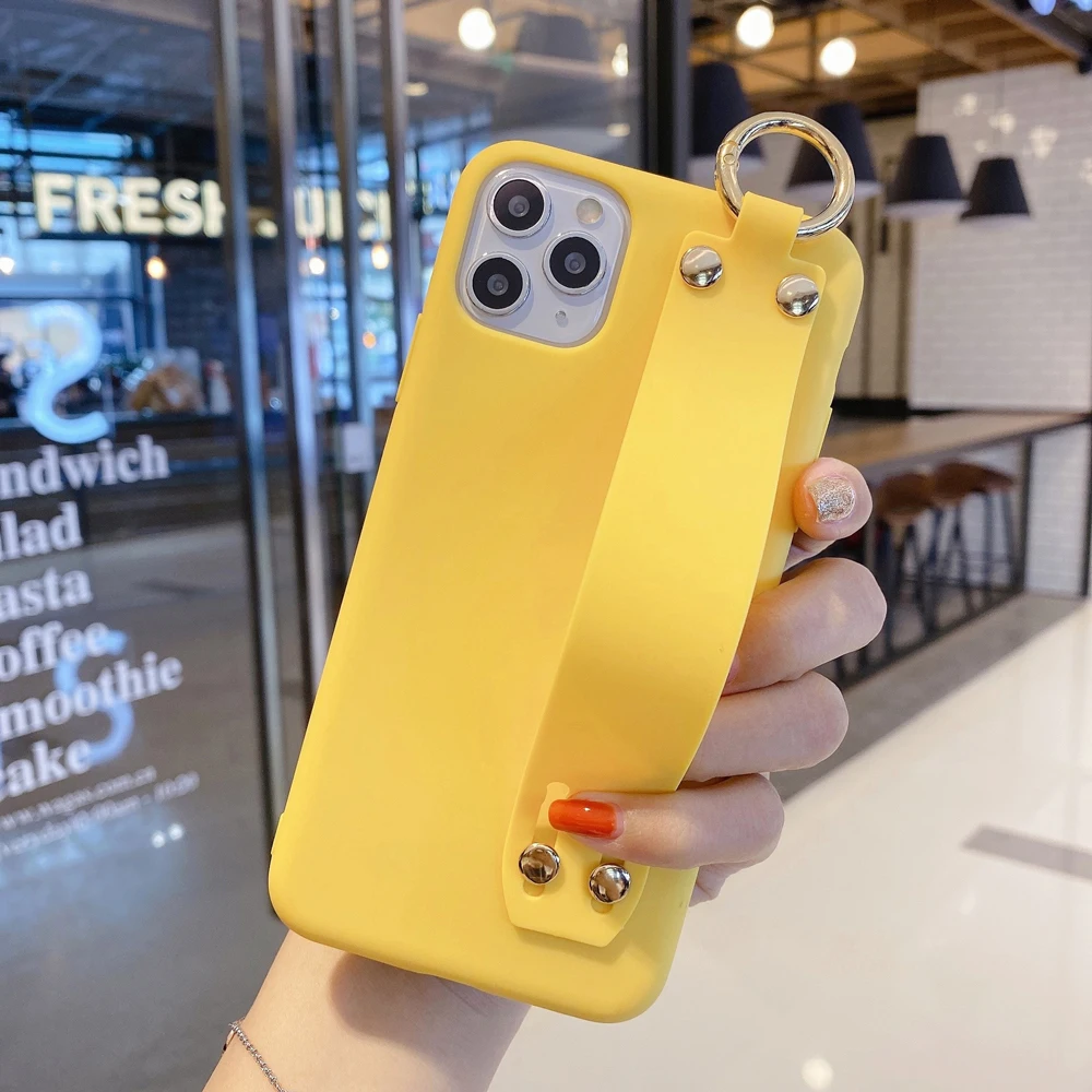 Case For Oneplus 8 Pro 7T 7 6 6T 5 5T Soft Silicone Matte Cover for One Plus Hand Strap Funda Stand Holder Shell |