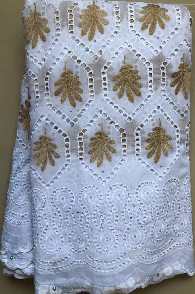 Швейцарская вуаль из чистого хлопка с камнями, африканская сухая кружевная ткань высокого качества в нигерийском стиле для свадьбы HLL4570 - Цвет: As Pictures 1