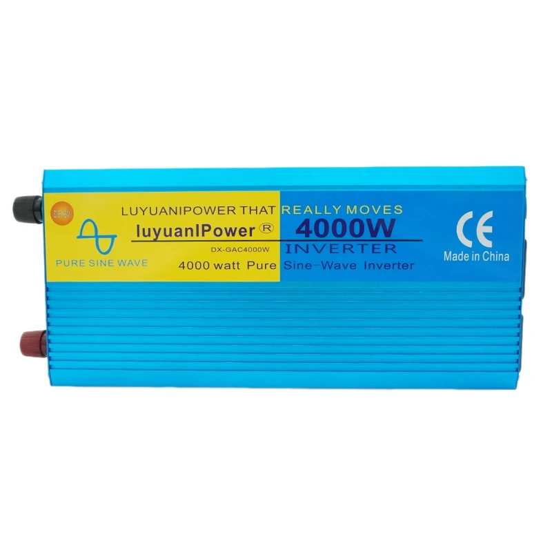 

Digital Display Pure Sine Wave Power Inverter 4000W Dc 12V/24V to Ac 110V/220V Camping Boat Converter with Lcd Display 2 Ac Ou