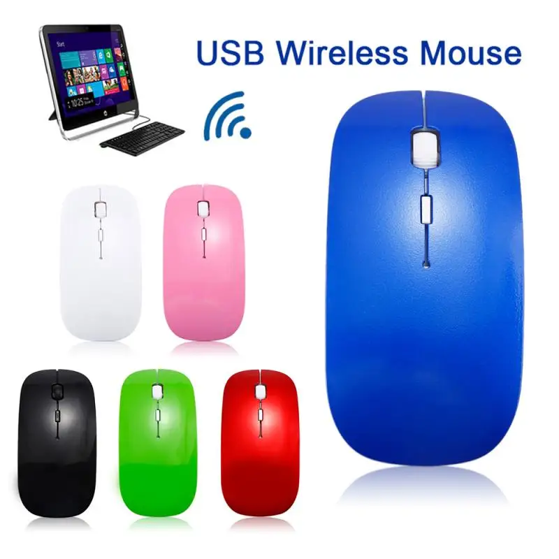 1600 dpi USB оптическая беспроводная компьютерная мышь 2,4G приемник супер тонкая мышь 3 клавиши игровая мышь для ПК ноутбука