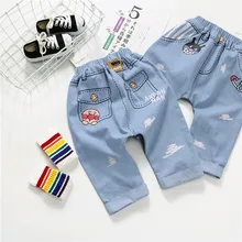 Lmt0911 осень и зима новые продукты детский порошок бесчисленные универсальные поверхности chao jia ковбойские брюки с принтом