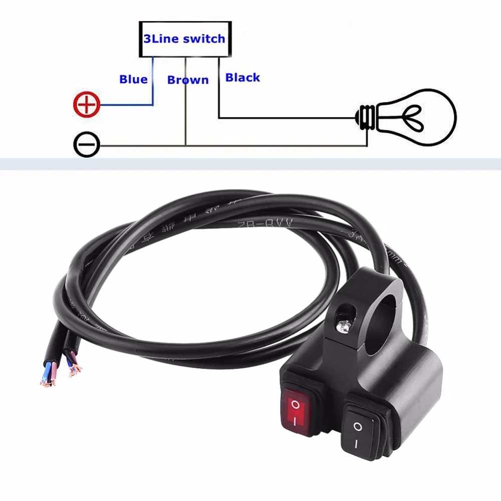 12V 16A ЧПУ Алюминий мотоцикл руль фара прожектор Вкл/Выкл двойной переключатель