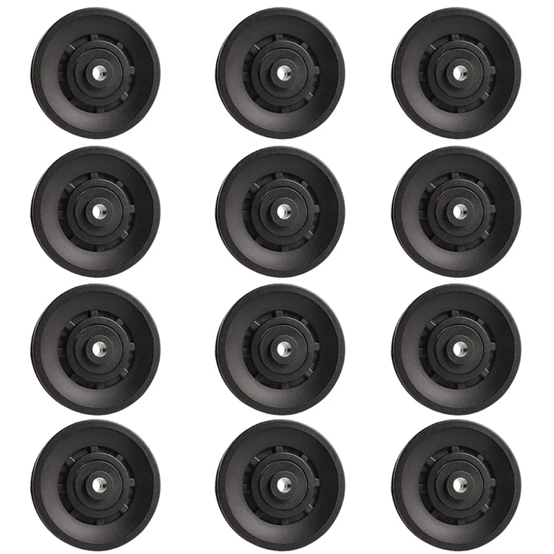 Camisin 12Pcs 90mm Universal Bearing Pulley Wheel for Cable Machine Gym Equipment Part Garage Door 