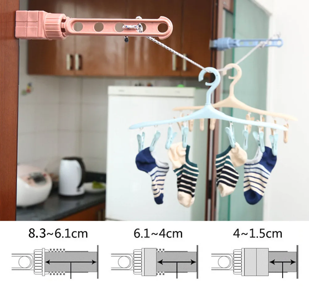 Практичная подвесная сушилка с 5 отверстиями, вешалка для окон, телескопическая, для помещений, экономия пространства, сушилка, Прямая поставка